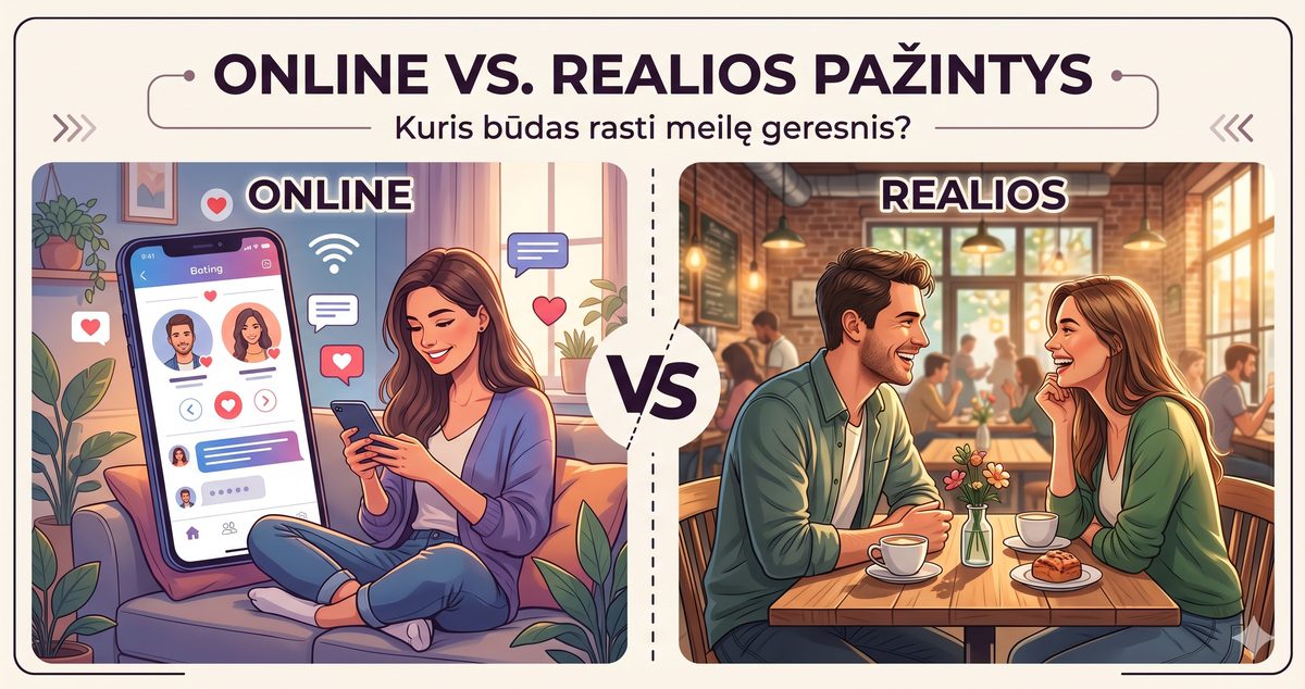 Interneto vs. realios pažintys: kuri geriau jums tinka?